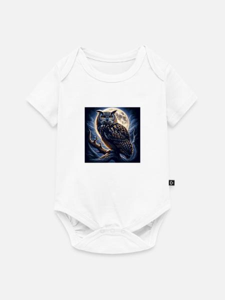 Eule - Baby Premium Kurzarmbody - Weiß