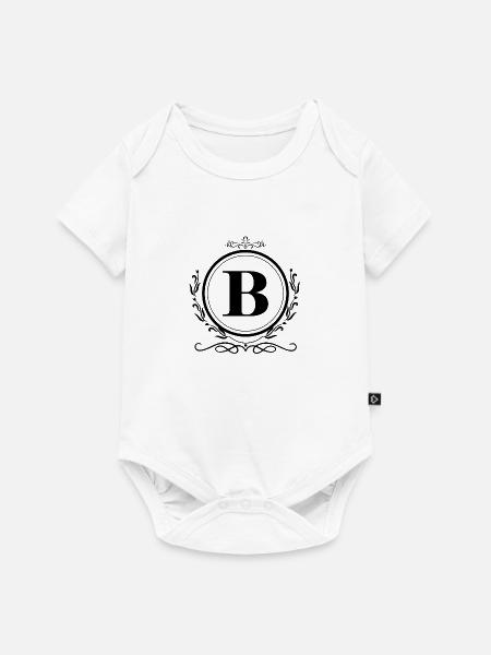 Buchstabe B Dekoration - Baby Premium Kurzarmbody - Weiß