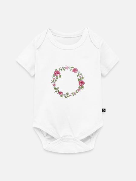 Blumenkranz - Baby Premium Kurzarmbody - Weiß