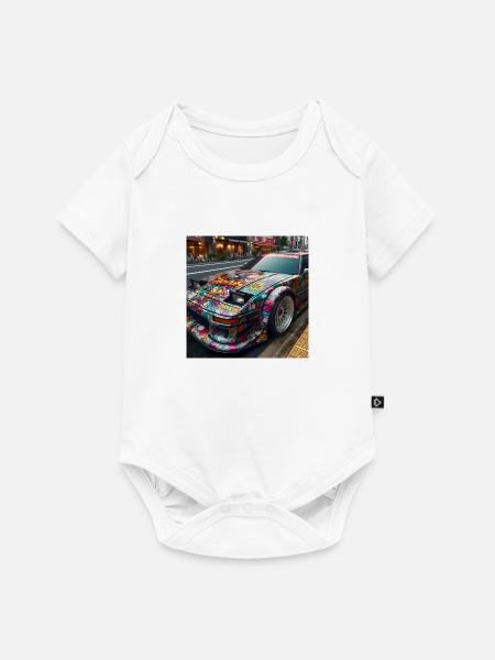 80s Cars 3 - Baby Premium Kurzarmbody - Weiß