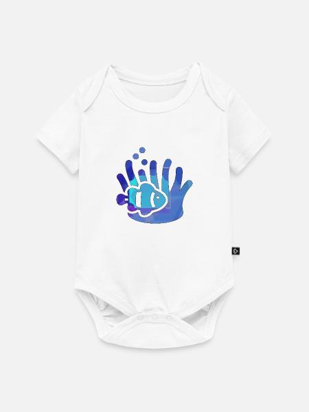 Fisch mit Algen - Baby Premium Kurzarmbody - Weiß