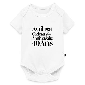 40. Geburtstag - geboren im April 1984 - Baby Premium Kurzarmbody - Weiß - Vorne