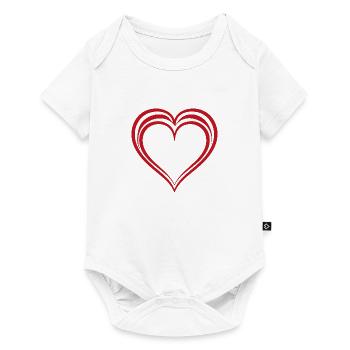 Herz - Baby Premium Kurzarmbody - Weiß - Vorne