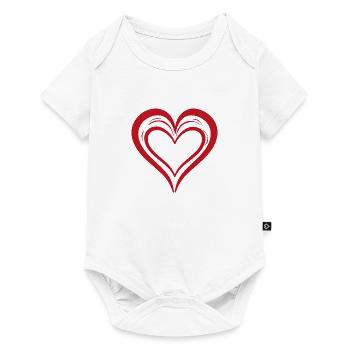 Herz - Baby Premium Kurzarmbody - Weiß - Vorne