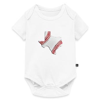 Carte du vrai baseball dans l’État du Texas - Body à manches courtes Premium Bébé - blanc - Devant