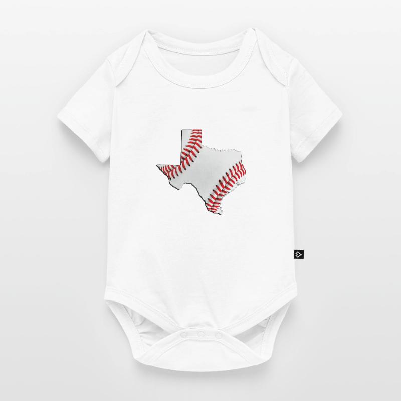 Real Baseball in Texas State Map Baby Premium short-sleeve bodysuit