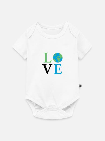 Love Earth - Baby Premium Kurzarmbody - Weiß