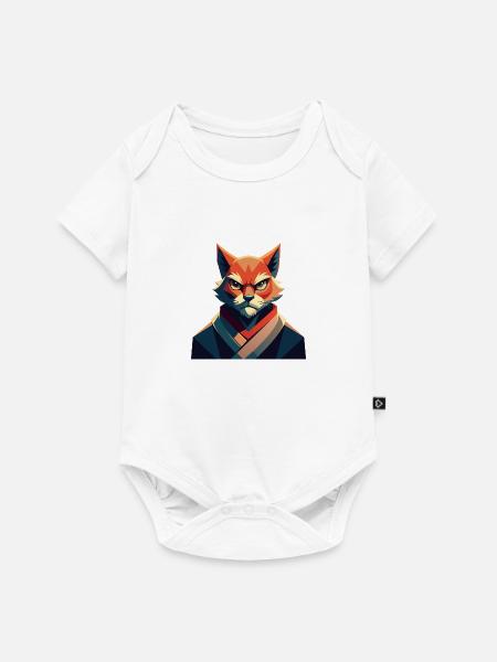 Angry Cat - Baby Premium Kurzarmbody - Weiß