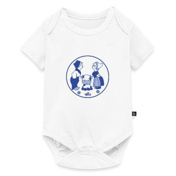 Delft blue kissing children with cow - Baby Premium short-sleeve bodysuit - white - Front
