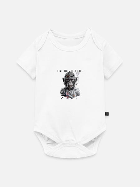 Rock Primate Biker - Baby Premium Kurzarmbody - Weiß