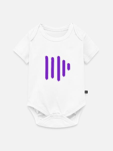 Lila Farbbalken - Baby Premium Kurzarmbody - Weiß