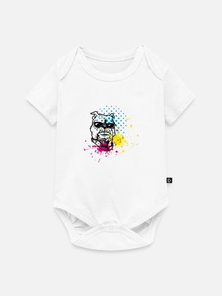 bulldog splash - Baby Premium Kurzarmbody - Weiß