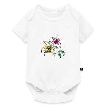 blüten splash - Baby Premium Kurzarmbody - Weiß - Vorne