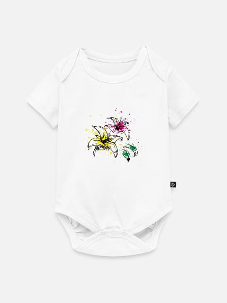 blüten splash - Baby Premium Kurzarmbody - Weiß