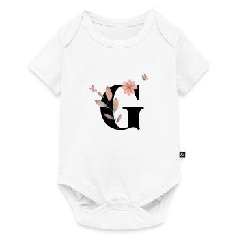 Letter g wildflowers watercolors - Baby Premium short-sleeve bodysuit - white - Front