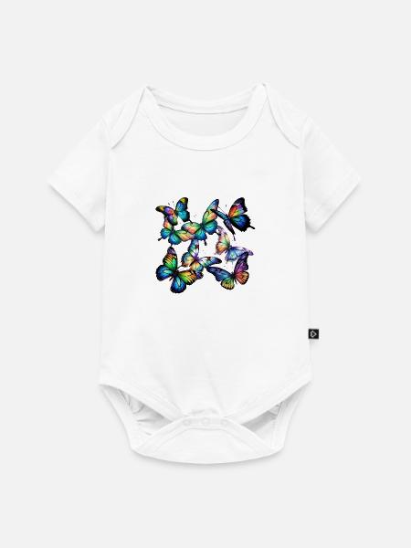 Papillons - Baby Premium Kurzarmbody - Weiß
