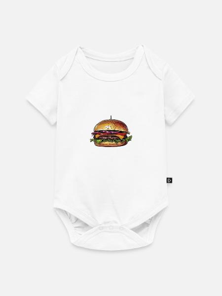 Burger Illustration - Baby Premium Kurzarmbody - Weiß