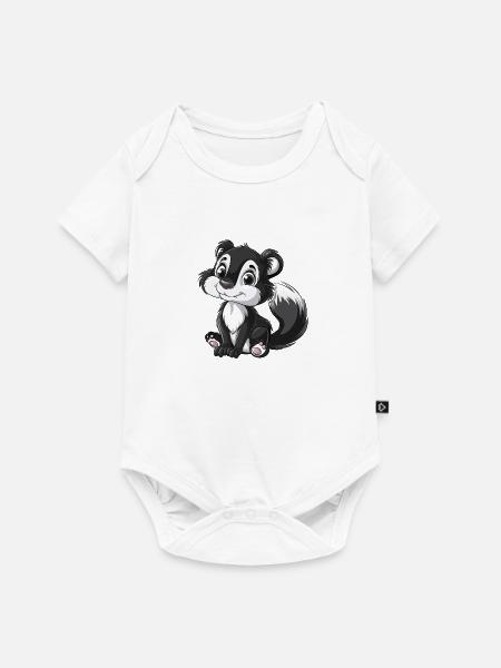 Süßer Skunk Cartoon Charakter - Baby Premium Kurzarmbody - Weiß