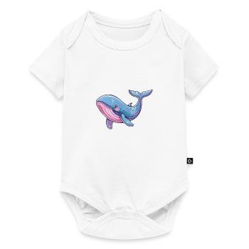 Motif de baleine coloré dans le style aquarelle - Body à manches courtes Premium Bébé - blanc - Devant