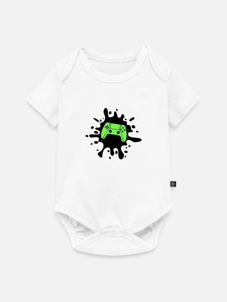 gamer gamepad klecks - Baby Premium Kurzarmbody - Weiß