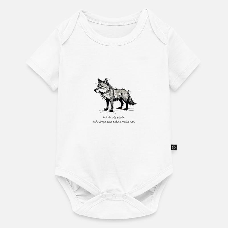Wolf Spruch "I don't cry, I just sing very e - Baby Premium short-sleeve bodysuit - white