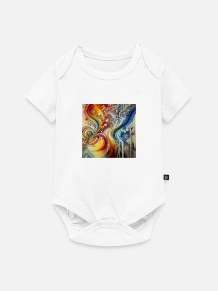 Aetherische Fusion - Abstraktes Gemälde - Baby Premium Kurzarmbody - Weiß