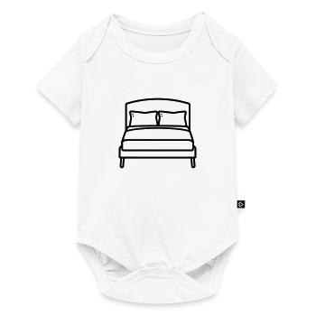Bett - Baby Premium Kurzarmbody - Weiß - Vorne