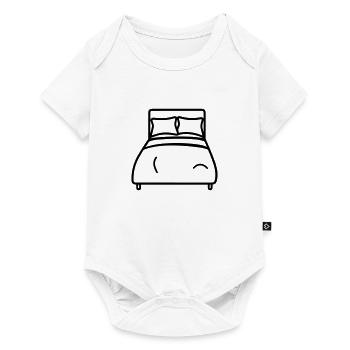 Bett - Baby Premium Kurzarmbody - Weiß - Vorne