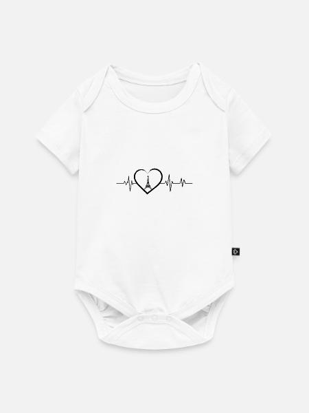 Herzschlag des Eiffelturms - Baby Premium Kurzarmbody - Weiß