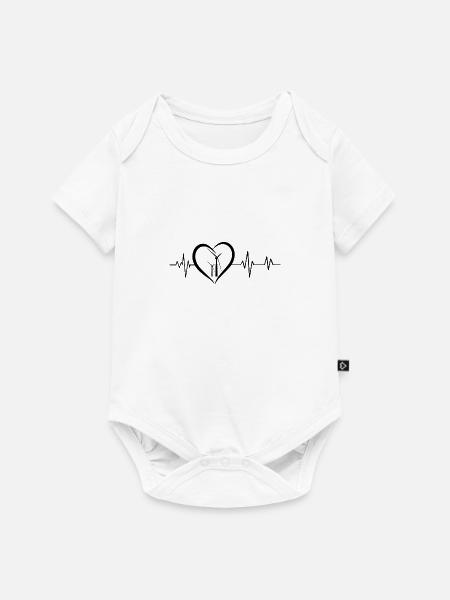 Herzschlag Windenergie - Baby Premium Kurzarmbody - Weiß