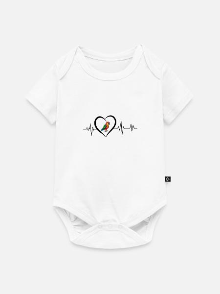 Papageien-Herzschlag - Baby Premium Kurzarmbody - Weiß