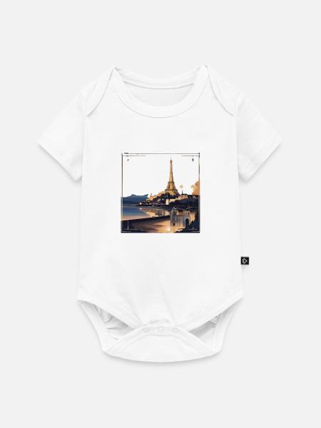 Pariser Glanz unter den Sternen - Baby Premium Kurzarmbody - Weiß