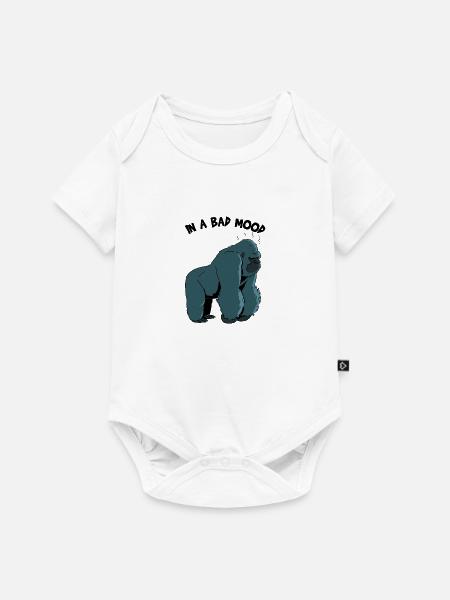 Stimmungsvoller Gorilla - Baby Premium Kurzarmbody - Weiß