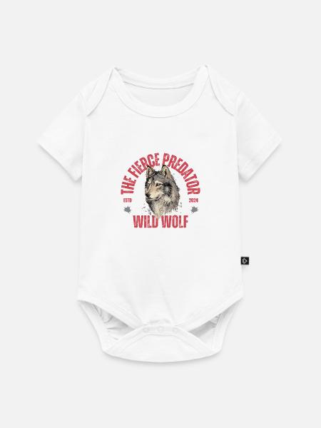 Wild wolf - Baby Premium Kurzarmbody - Weiß