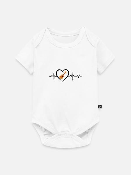 Ukulele Herzschlag - Baby Premium Kurzarmbody - Weiß