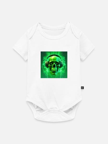 SkullWave Beats - Baby Premium Kurzarmbody - Weiß