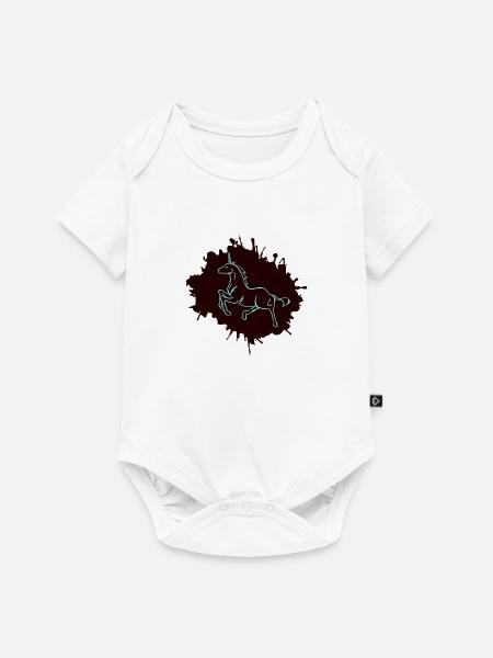 unicorn klecks - Baby Premium Kurzarmbody - Weiß