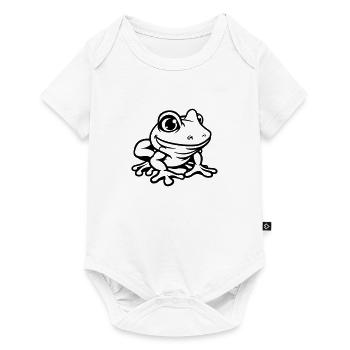 Grenouille Bande dessinée - Body à manches courtes Premium Bébé - blanc - Devant