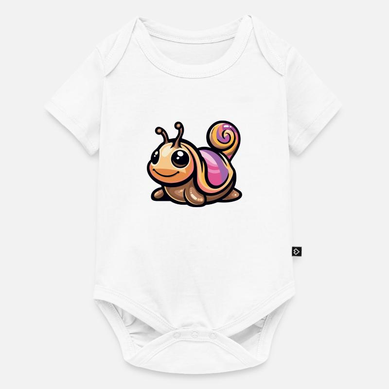 schnecke comic - Baby Premium Kurzarmbody - Weiß