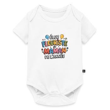 Elu fleuriste et maman de l'année - Body à manches courtes Premium Bébé - blanc - Devant