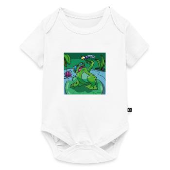 T-shirt motif for children & babies: frog & dragonfly - Baby Premium short-sleeve bodysuit - white - Front