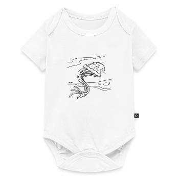 Ausmalspaß mit Qualle für Kinderbekleidung & mehr - Baby Premium Kurzarmbody - Weiß - Vorne