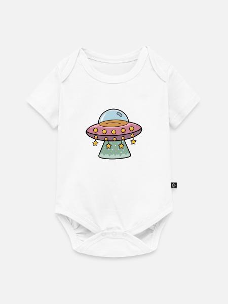 Ufo - Baby Premium Kurzarmbody - Weiß