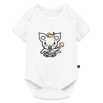 Baby Cat Cute Pacifier Kitten Rattle Child - Baby Premium short-sleeve bodysuit - white - Front