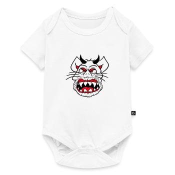 Demon Monster Cat Halloween Horror Devil Horns - Baby Premium short-sleeve bodysuit - white - Front