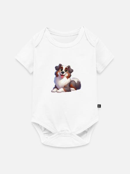 Australischer Schäferhund - Baby Premium Kurzarmbody - Weiß