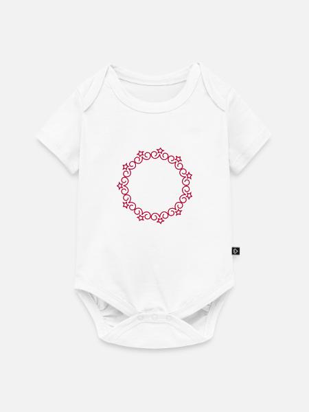 Kreisformen mit Sternenwirbeln Muster - Baby Premium Kurzarmbody - Weiß