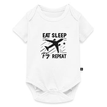 Manger dormir Mouche Répéter - Body à manches courtes Premium Bébé - blanc - Devant