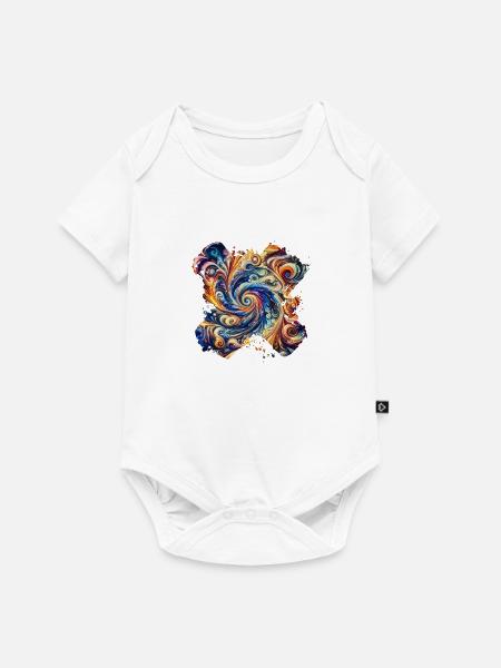 Lebendiger abstrakter Wirbel - Baby Premium Kurzarmbody - Weiß