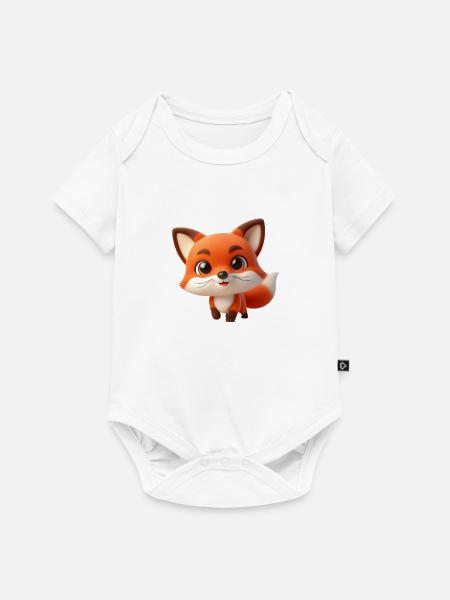 Fuchs 3 - Baby Premium Kurzarmbody - Weiß